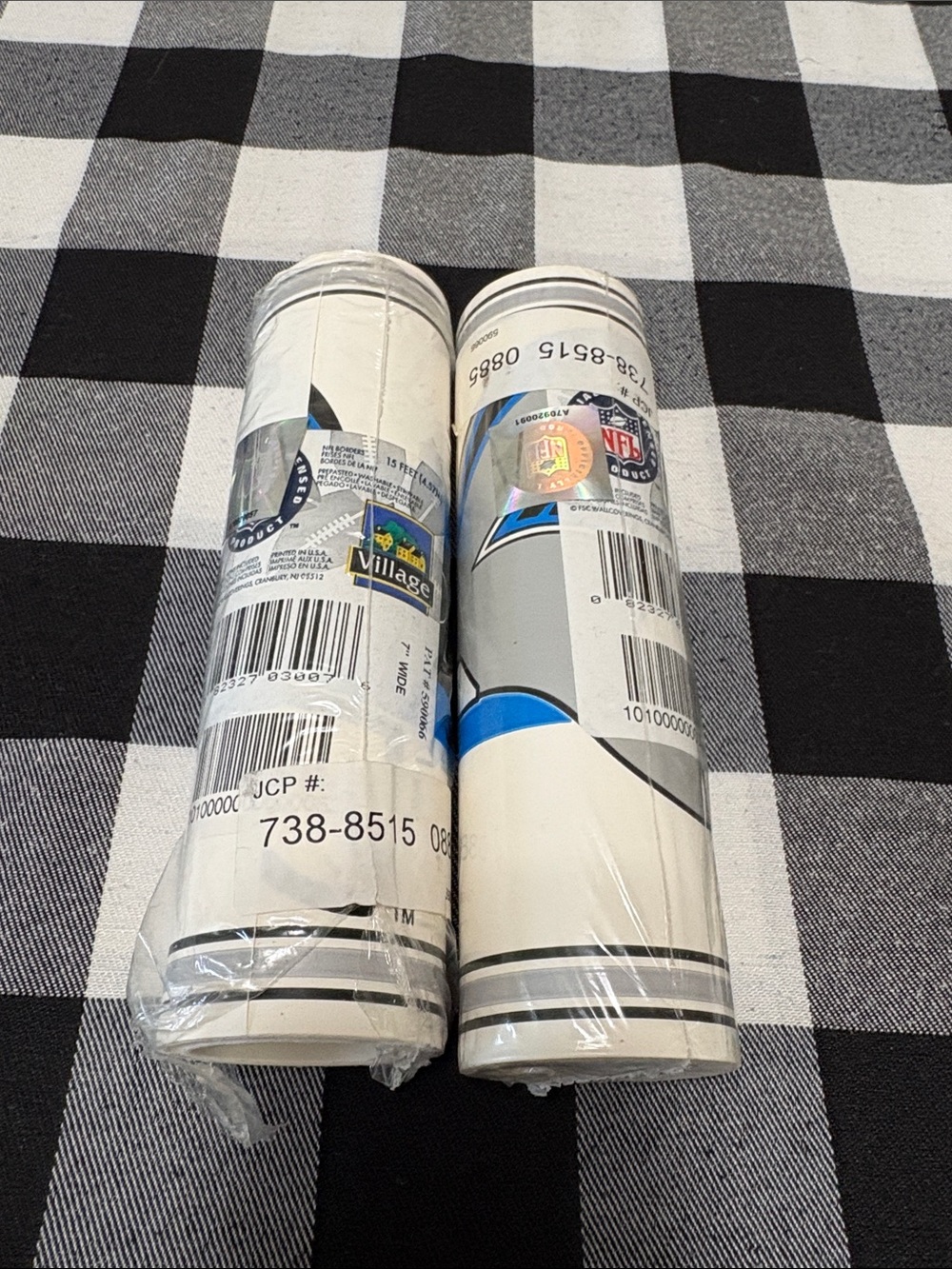 2 New Rolls NFL Football North Carolina Panthers Prepasted Wallpaper Border
